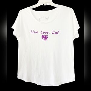 Live Love Eat Womens T-Shirt White **